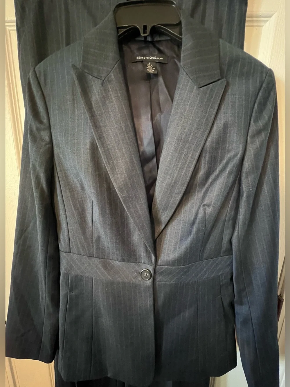 Kenneth Cole New York Womens 4 Vintage 2005 Pinstripe Pantsuit Blazer Trousers